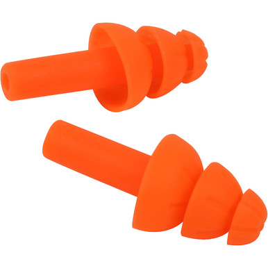 3-Flange Ear Plug, Uncorded, 25 dB NRR, Orange TPR, 200/Box - Multiple-Use Ear Plugs OS Orange - 1 Box 267-HPR310