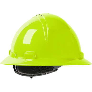 Kilimanjaro, Lime Green, Full Brim, Ratchet, Ansi Type I ANSI Type I Helmets - OS Lime EA 280-HP641RV-45