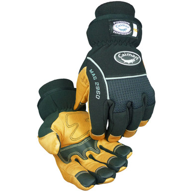 Caiman, Pig Grain Leather Palm, Insulated - Size 2XL, Black, Protection From Cold, 1 Pair 2960-7