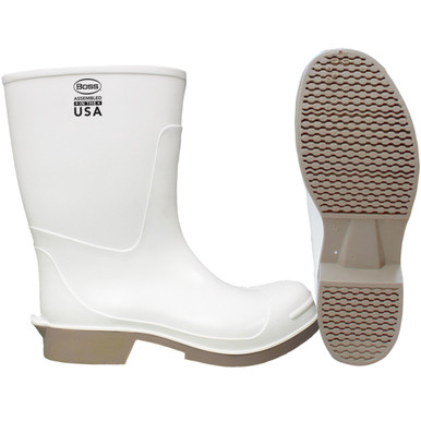 BOSS PVC OVER-THE-SOCK 12 INCH WHITE - Size 6, White 1 Pair - Rain Boots 2PP392306