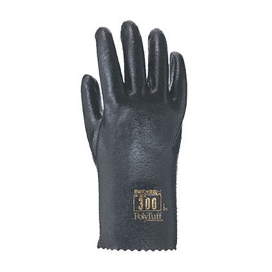 10.25" Cotton Lined Poly Tuff Esd Gloves XL 1 Pair - Size XL, Black, CE Gloves, 1 Pair 300XL