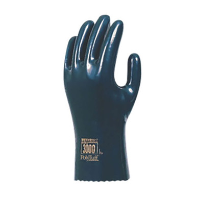 10.25" Cotton Lined Poly Tuff Esd Esd Solvent Gloves Large 1 Pr - Size L, Black, CE Gloves, 1 Pair 3000/L