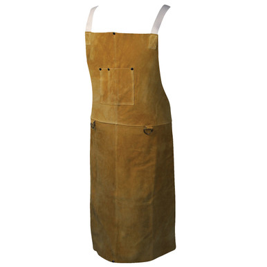 Apron, Boarhide, Bib Style, 42 42&Quot; - Size 42, Brown, FR Clothing-Welding, 1 Unit 3142
