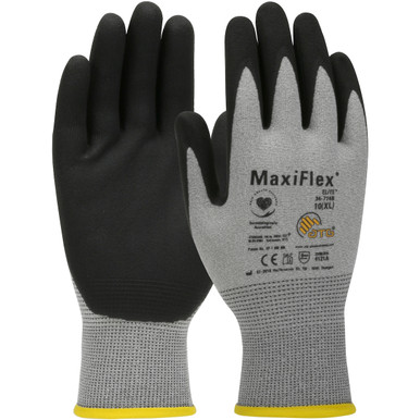 MaxiFlex Elite ESD, Gray Shell, MF Nitrile Grip, Antistatic EN 16350 - MaxiFlex Seamless Knits by ATG 2XL Gray 1 Dozen 34-774B/XXL