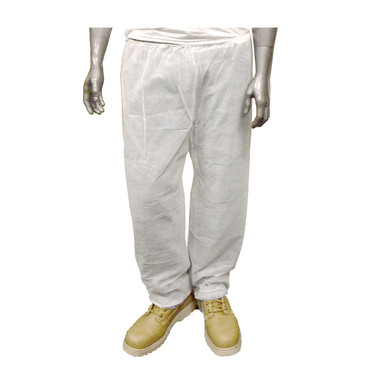 West Chester SBP Pant, Elastic Waist, Standard Weight, White, 5XL - Disposable Coverall 5XL White - 1 Case 3516/XXXXXL