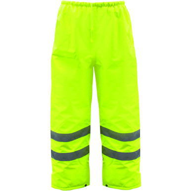 ANSI 107 Class E Insulated Hi Vis PU/Oxford Waterproof Pant - Size 3XL, Hi-Vis Yellow- Hi-Visibility Pants/Bibs 3NR40003X