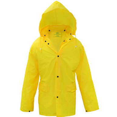 Unlined PVC Rain Suit .20MM, 3-Piece, Yellow - Size XL, Yellow- PVC Rainwear 3PF2000YX