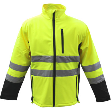 ANSI 107 Type P Class 3 Hi Vis Softshell Jacket - Size 3XL, Hi-Vis Yellow- Hi-Visibility Jacket 3SS70003X
