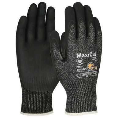 Maxicut Ultra, Black Eng Yarn, Black Microfoam Nitrile Coating, A5 Gloves for Cut Protection by ATG - M Black DZ 44-5745/M