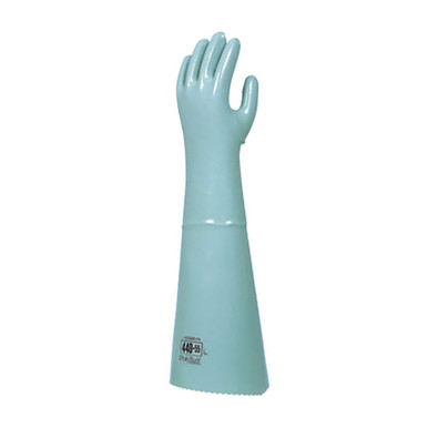 19" Cotton Lined Poly Tuff Solvent Gloves Large 1 pair,QRP - Size L, Green 1 Pair - CE Chemical Gloves 440-55L