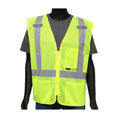 West Chester, Classic Hi-Vis Green, Mesh, Zipper, Class 2 - Hi-Visibility Vest 5XL Hi-Vis Yellow 47209/5XL