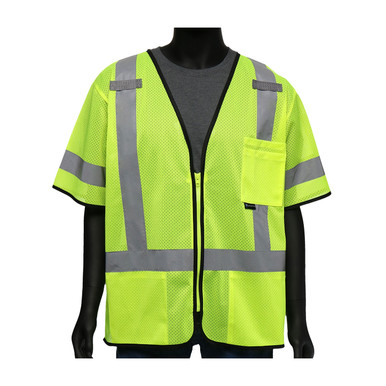 Hi-Vis Green ANSI Class III Classic Style - Size 5XL, Hi-Vis Yellow- Hi-Visibility Vest 47302/5XL