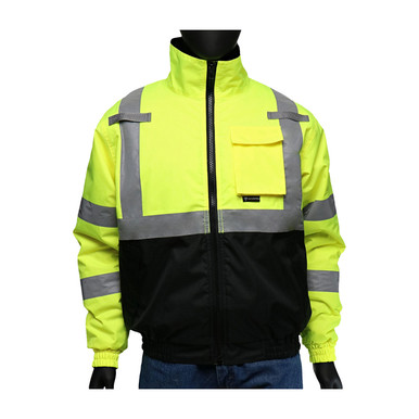 Color Block Bomber Jacket (Class 3) - Hi-Visibility Jacket S Hi-Vis Yellow 47502/S