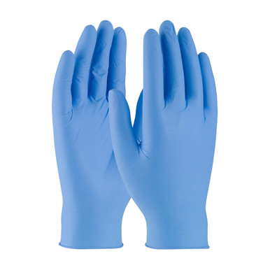 9" SENS Soft BLUE PF NITRILE GLOVE 100pc/BX 10BX/CASE SMALL,QRP - Size Small, Blue 1 Case - CE Single Use Gloves SQBF09S