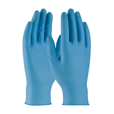 9" PF Blue Nitrile 8 mil Glove 50/box, 10 box/cs LARGE,QRP - Size L, Blue 1 Case - CE Single Use Gloves 8BQF09L