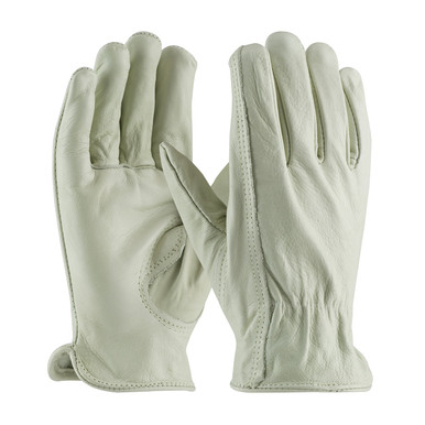 Top Grain Cowhide Leather Drivers, Premium Grade, Keystone Thumb Unlined Leather Driver's Gloves - 2XL Natural DZ 68-168/XXL