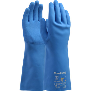 Latex Coated Glove W/ Tritech Liner & Non-Slip Grips On Palm & Fingers Coated Supported Gloves - 2XL Blue DZ 76-730/XXL