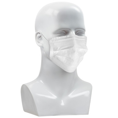 Cleanroom Disposable Face Mask - Size Os, White, Disposable Clothing, 1 Case FACEMASK-3PWSOP-O/S