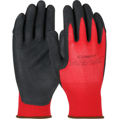 Grip Nitrile Palm Dip/Red Nylon Knit MD Green Cuff - Size M, Red 1 Case - CE Seamless Knit Gloves GNRNM