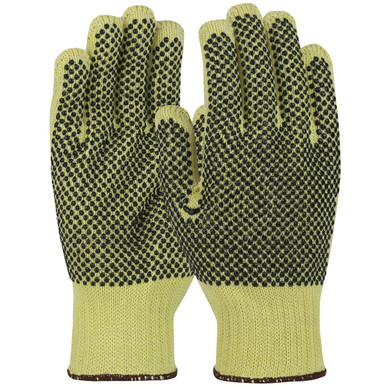 Wpp-Glove, Ata Hideaway / Cott Plate, 2-Side Dot 7G - Size L, Yellow, Cut Resistant Gloves, 1 Dozen MATA25PL-PD2-L