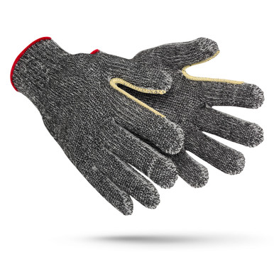 Wpp-Glove, Ata Cotton Hvy Wt, Reinforced Th 7G - Size XL, Black, Cut Resistant Gloves, 1 Dozen MATPBK40GYPL-OERT-XL