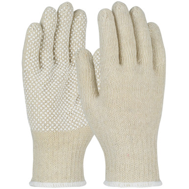 Glove, 7G 1 Side Dot - Size L, White, SeamlessGlove Coated, 1 Dozen MU30-WHPD1-L