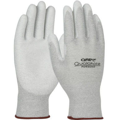 White Cuff White Ny/carbon ESD PUPD 12pr/pk 10pk/cs 3-X LARG - Size 3XL, Gray 1 Case - CE Seamless Knit Gloves PDESDNY-3X