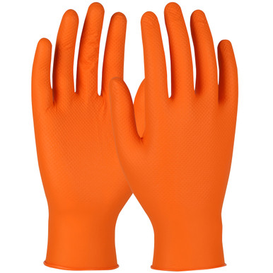 Nitrile Heavy Duty Powder Free Gloves - Size 2XL, Orange, CE Gloves, 1 Case QHT09-2X