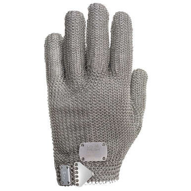 Wrist Length Metal Mesh Glove - Hook & Clasp -XS - Size XS, Silver, Metal Mesh Products, 1 Unit USM-1180-XS