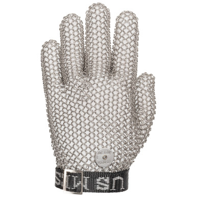Ss Big Ring 5 Finger Reversibl, E Glove W/Sewn On Strap - L - Size L, Silver, Metal Mesh Products, 1 Unit USM-1190-L
