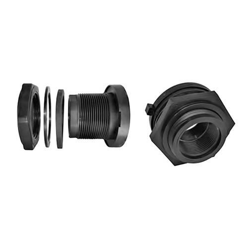 TerreMax Polypropylene Bulkhead Fittings, 1 1/4 in. Female NPT