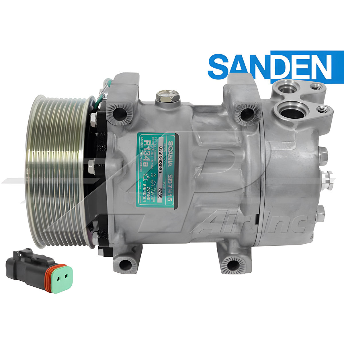 Sanden SD7H15, 4.69" 10 Groove Clutch, 24V, Ye Head for Terex 15504811
