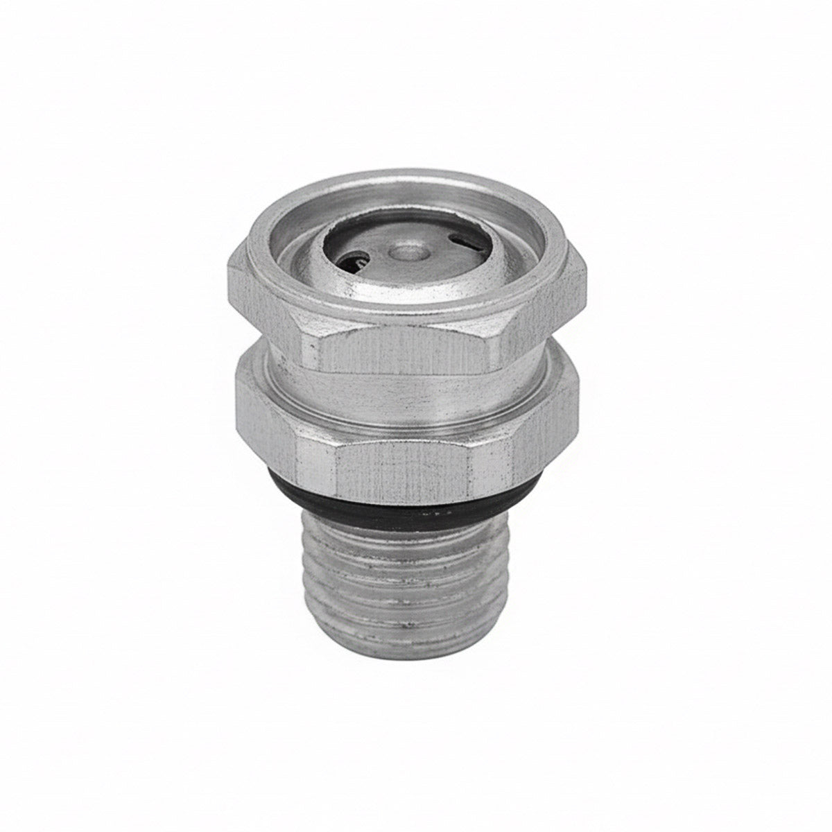 York, Sanden, Seltec Pressure Relief Valve, 3/8" - 24 Thread, Aluminum for Caterpillar