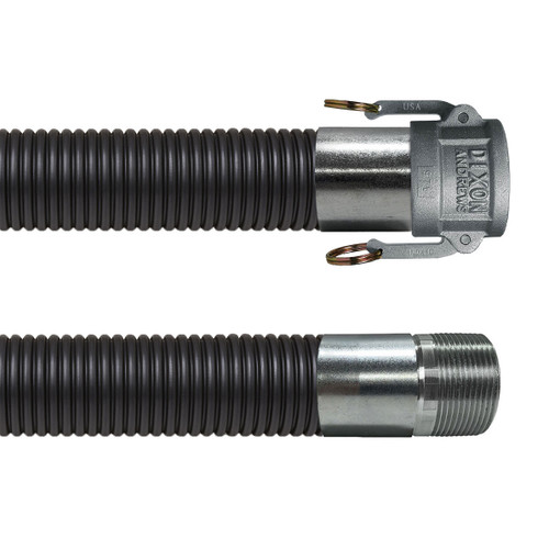 BadgerFlex Vac Truck 3 in. Abrasive Material Handling Hose w/ Female Coupler x Male NPT Ends