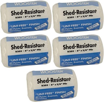 Wooster Genuine 4" Super Doo-Z 3/8" Nap Roller Cover 5-Pack, R205-4-5PK