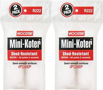 Wooster Genuine 4" Mini-Koter Shed-Resistant 3/8" Nap 2 Sets Of 2-Pack Roller Cover # R222-4-2PK