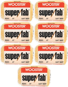 Wooster Genuine 4" Super/Fab 3/4" Nap Roller Cover 7-Pack, R241-4-7PK