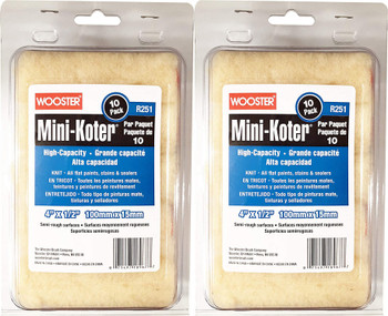 Wooster Genuine 4" Mini-Koter High-Capacity 1/2" Nap 2 Sets Of 10-Pack Roller Cover # R251-4-2PK