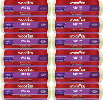 Wooster Genuine 9" Pro Tiz 3/16" Nap Foam Roller Cover 12-Pack, R265-9-12PK