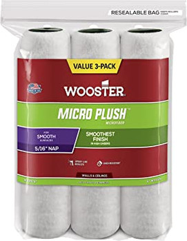 Wooster Genuine 9" Micro Plush 5/16" Nap 3-Pack Roller Cover - R335-9