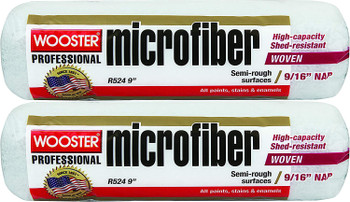 Wooster Genuine 9" Microfiber 9/16" Nap Roller Cover 2-Pack, R524-9-2PK