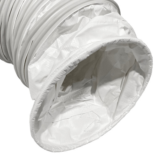 BadgerFlex 12 in. PVC Duct Hose w/ Hoop Cuff, 10 oz., White - 25 ft.