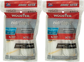 Wooster 4.5" Jumbo-Koter Pro/Doo-Z 3/8" Nap 2 Sets Of 2-Pack Roller Cover # RR302-4.5-2PK
