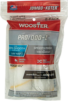 Wooster 4.5" Jumbo-Koter Pro/Doo-Z 3/8" Nap 2-Pack Roller Cover - RR302-4.5