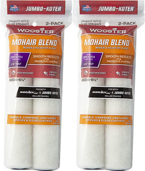 Wooster Genuine 6.5" Jumbo-Koter Mohair Blend 1/4" Nap 2 Sets Of 2-Pack Roller Cover # RR304-6.5-2PK