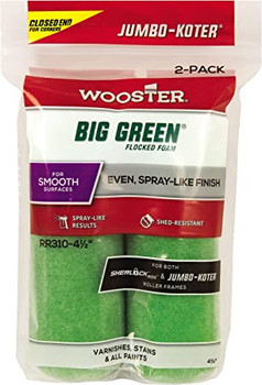 Wooster 4.5" Jumbo-Koter Big Green Closed-End 2-Pack Roller Cover - RR310-4.5