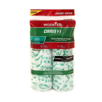 Wooster 6.5" Jumbo-Koter Cirrus X 3/4" Nap Closed-End 2-Pack Roller Cover # RR334-6.5