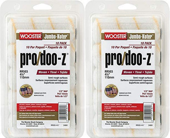 Wooster Genuine 4.5" Jumbo-Koter Pro/Doo-Z 1/2" Nap 2 Sets Of 10-Pack Roller Cover # RR503-4.5-2PK