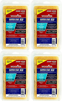 Wooster 4.5" Jumbo-Koter Pro/Doo-Z FTP 3/8" Nap Closed-End 4 Sets Of 10-Pack Roller Cover # RR583-4.5-4PK