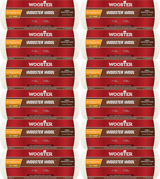 Wooster Genuine 9" Wooster Wool 1¼" Nap Roller Cover 12-Pack, RR636-9-12PK
